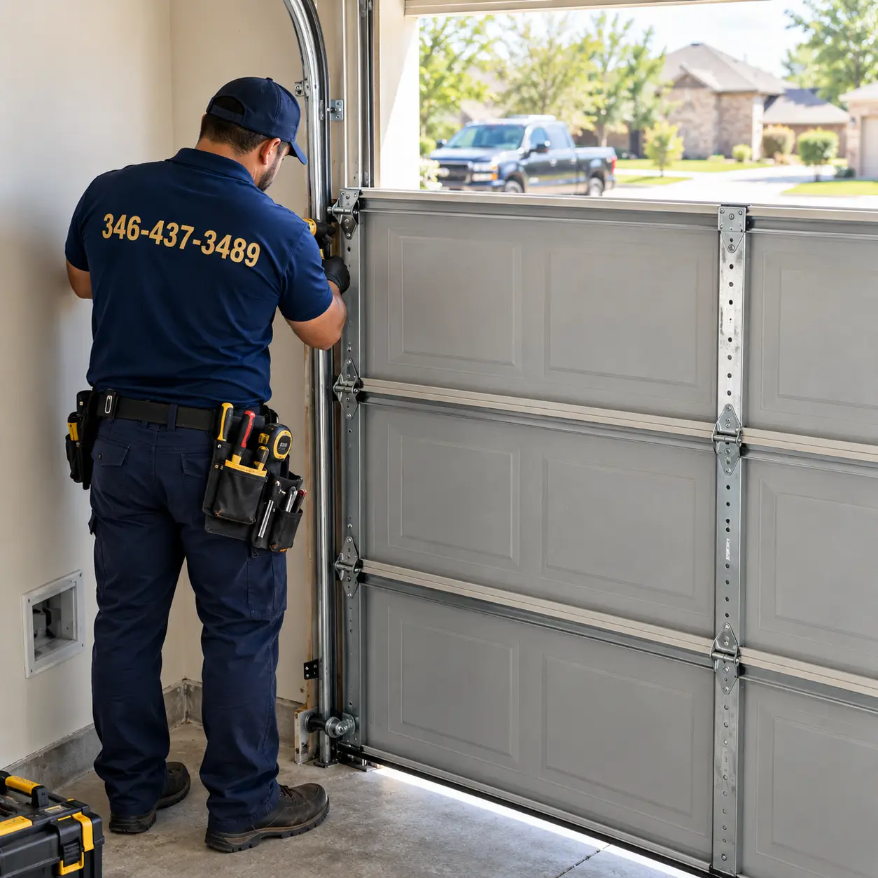 New residential garage door installation